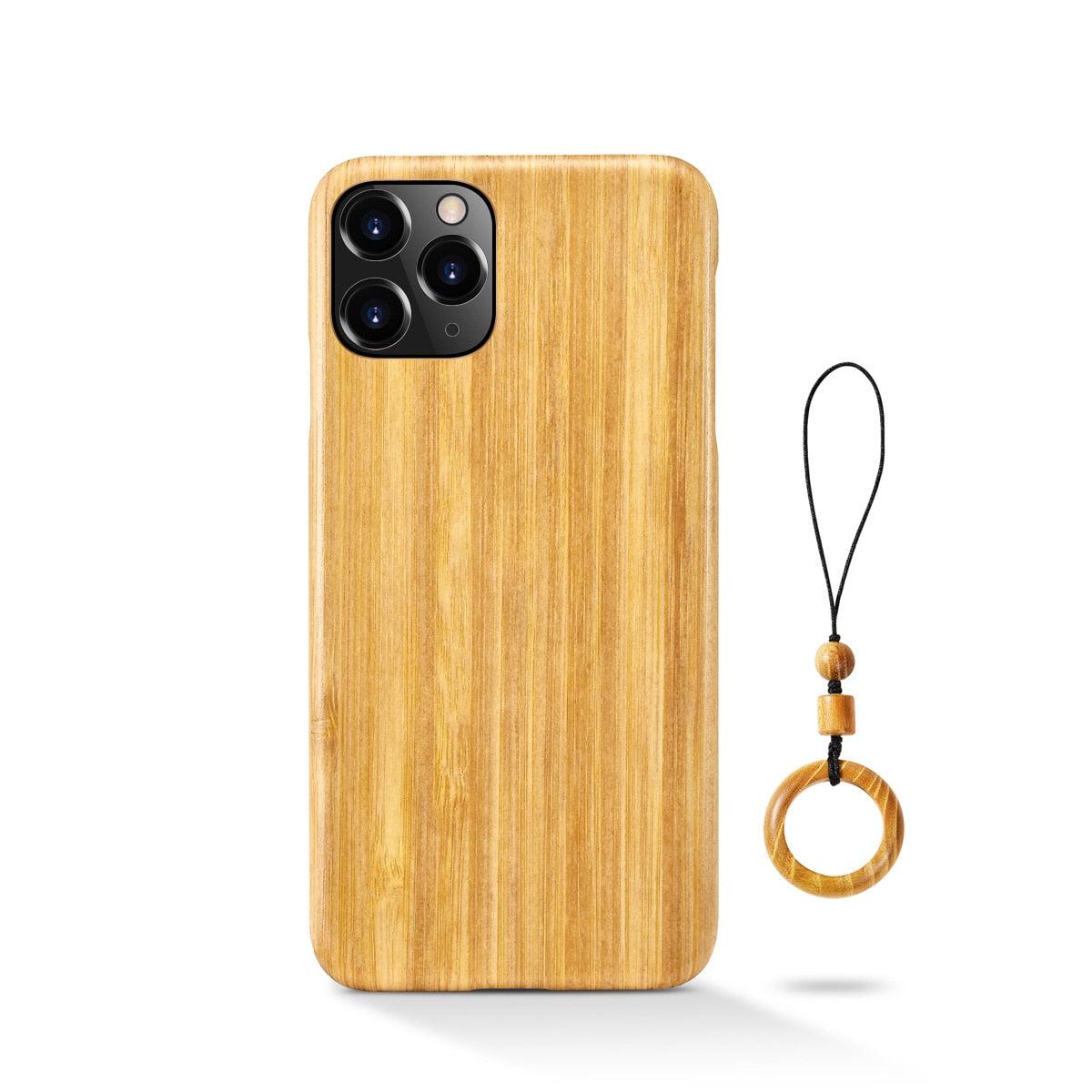 Natural Bamboo Wood Case for iPhone 13 12 Mini 11 Pro Max XS X XR 8 7 6 6S Plus SE 2020 Phone Cover With Ring Buckle Shell - Earth Thanks - Natural Bamboo Wood Case for iPhone 13 12 Mini 11 Pro Max XS X XR 8 7 6 6S Plus SE 2020 Phone Cover With Ring Buckle Shell - natural, vegan, eco-friendly, organic, sustainable, 