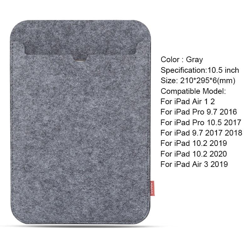 Sleeve Bag Case For iPad mini 4 5 Air 1 2 3 10.2 2019 For iPad Pro 10.5 9.7 2017 2018 Huawei Xiaomi Wool Felt Fabric Tablet case - Earth Thanks - Sleeve Bag Case For iPad mini 4 5 Air 1 2 3 10.2 2019 For iPad Pro 10.5 9.7 2017 2018 Huawei Xiaomi Wool Felt Fabric Tablet case - natural, vegan, eco-friendly, organic, sustainable, biodegradable, natural, non-toxic, plastic-free, vegan