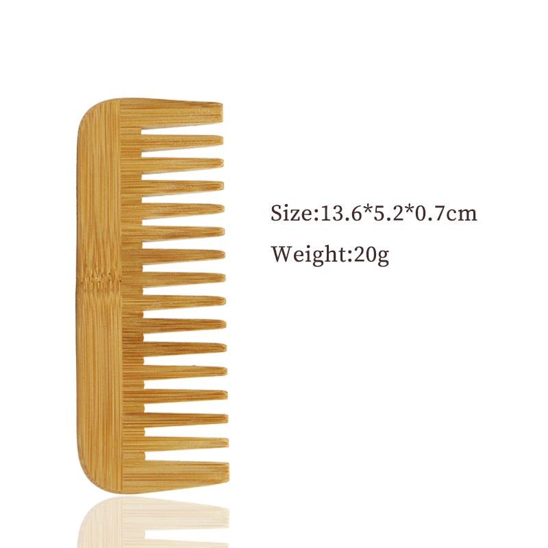 Bamboo Wood Wide Tooth Hair Comb - Earth Thanks - Bamboo Wood Wide Tooth Hair Comb - natural, vegan, eco-friendly, organic, sustainable, bamboo, biodegradable, natural, non-toxic, plastic-free, vegan, wood, wooden