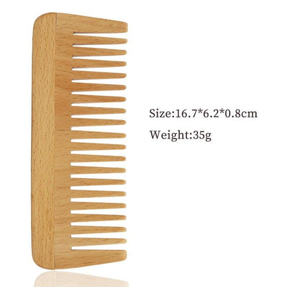 Bamboo Wood Wide Tooth Hair Comb - Earth Thanks - Bamboo Wood Wide Tooth Hair Comb - natural, vegan, eco-friendly, organic, sustainable, bamboo, biodegradable, natural, non-toxic, plastic-free, vegan, wood, wooden