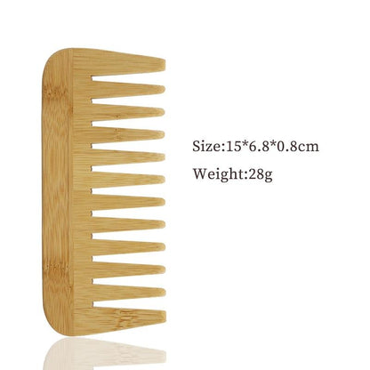 Bamboo Wood Wide Tooth Hair Comb - Earth Thanks - Bamboo Wood Wide Tooth Hair Comb - natural, vegan, eco-friendly, organic, sustainable, bamboo, biodegradable, natural, non-toxic, plastic-free, vegan, wood, wooden