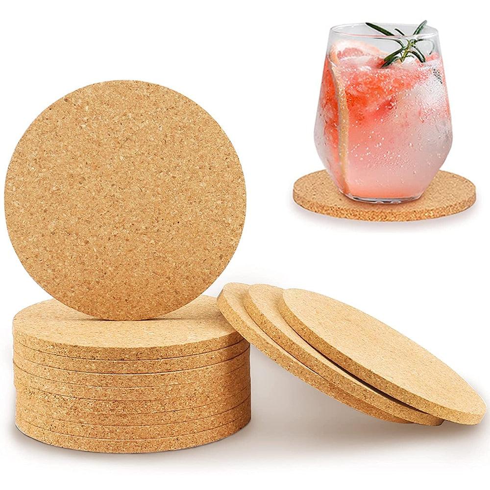 Cork Cup Coasters Tea Coffee Mug Drinks Holder for Kitchen Natural Wooden Mat Tableware Round Drink - Earth Thanks - Cork Cup Coasters Tea Coffee Mug Drinks Holder for Kitchen Natural Wooden Mat Tableware Round Drink - natural, vegan, eco-friendly, organic, sustainable, biodegradable, cork, cork bark, made in Portugal, natural, non-toxic, plastic-free, vegan, vegan leather, wood, wooden