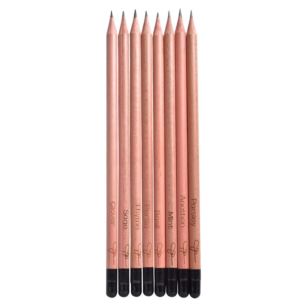 Grow Pencil: a pencil you can plant (Set of 8) - Earth Thanks - Grow Pencil: a pencil you can plant (Set of 8) - natural, vegan, eco-friendly, organic, sustainable, bamboo, compostable, disposable, green energy, multipurpose, non tossico, non toxic, office, organic, pencil, pencil case, recyclable, recycle, recycle friendly, reusable, stationery, vegan friendly, wood, wooden, writing