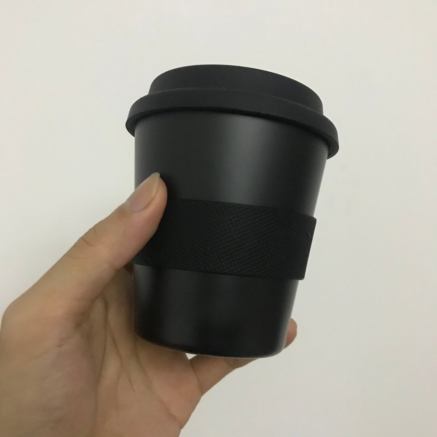 Bamboo Fiber Coffee Cup with Silicone Lid and Handle - 300ml Biodegradable Drink Cup, Eco-Friendly Coffee Cup with Band