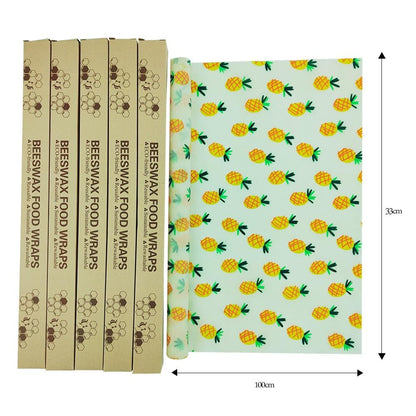 Reusable Beeswax Food Storage Wrapping Paper - Sustainable, Organic Snacks, Cheese, Food Wrapping Paper - Beeswax Food Wraps - Fresh-Keeping Paper For Bread - The Ultimate Eco-Friendly Food Storage Solution 100cm*33cm