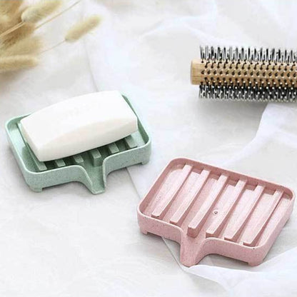 Wheat Straw Soap Holder Drain Rack Tray for Shower and Sink