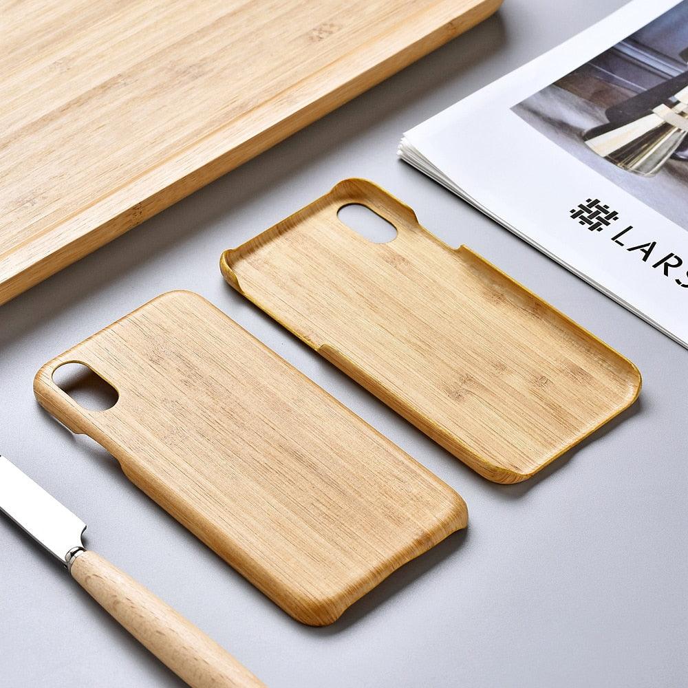 Natural Bamboo Wood Case for iPhone 13 12 Mini 11 Pro Max XS X XR 8 7 6 6S Plus SE 2020 Phone Cover With Ring Buckle Shell - Earth Thanks - Natural Bamboo Wood Case for iPhone 13 12 Mini 11 Pro Max XS X XR 8 7 6 6S Plus SE 2020 Phone Cover With Ring Buckle Shell - natural, vegan, eco-friendly, organic, sustainable, 