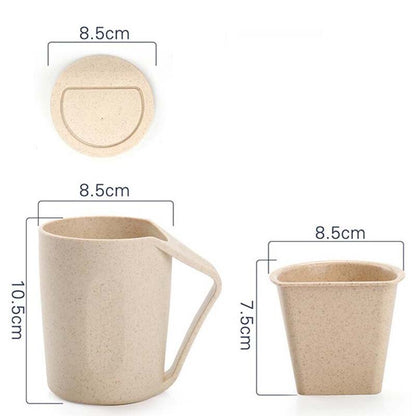 Wheat Straw Tea Cup Set with Lid and Infuser