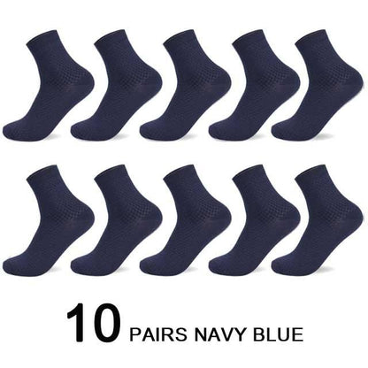 Eco-Friendly Bamboo Fiber Socks - Unisex, Comfortable & Durable - Set of 10