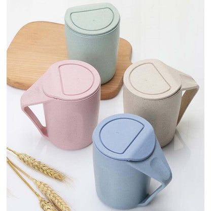 Wheat Straw Tea Cup Set with Lid and Infuser