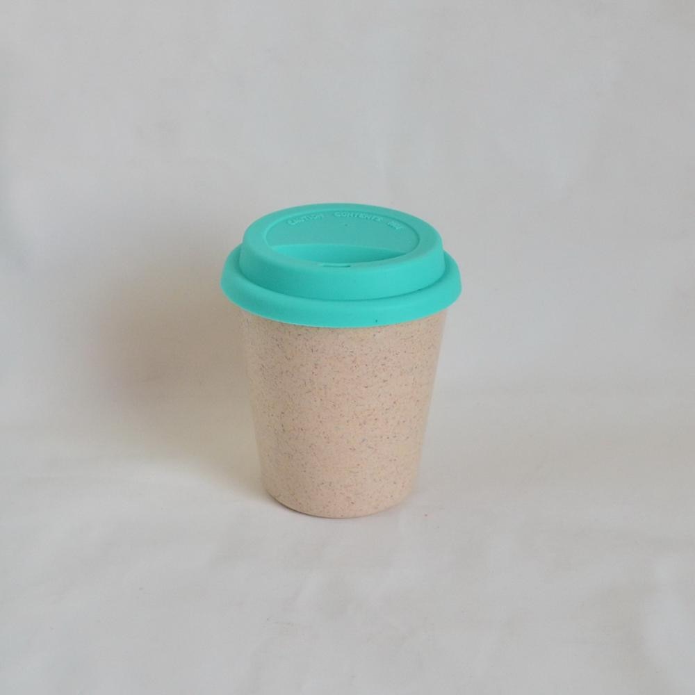 Bamboo Fiber Coffee Cup with Silicone Lid and Handle - 300ml Biodegradable Drink Cup, Eco-Friendly Coffee Cup with Band