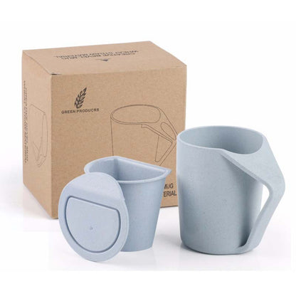 Wheat Straw Tea Cup Set with Lid and Infuser