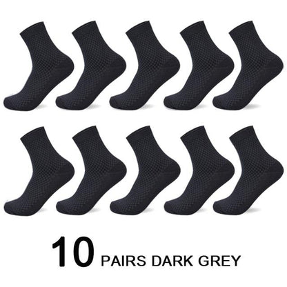 Eco-Friendly Bamboo Fiber Socks - Unisex, Comfortable & Durable - Set of 10