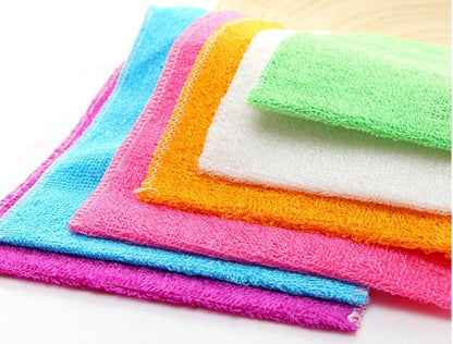 Bamboo Fiber Cleaning Towel Set of 10 - Earth Thanks - Bamboo Fiber Cleaning Towel Set of 10 - natural, vegan, eco-friendly, organic, sustainable, bath, bath linen, bath towel, clean, cloth, color, colorful, cotton, design, fabric, linen, material, pattern, pencil box, pink, soft, texture, towel, towels