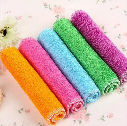 Bamboo Fiber Cleaning Towel Set of 10 - Earth Thanks - Bamboo Fiber Cleaning Towel Set of 10 - natural, vegan, eco-friendly, organic, sustainable, bath, bath linen, bath towel, clean, cloth, color, colorful, cotton, design, fabric, linen, material, pattern, pencil box, pink, soft, texture, towel, towels