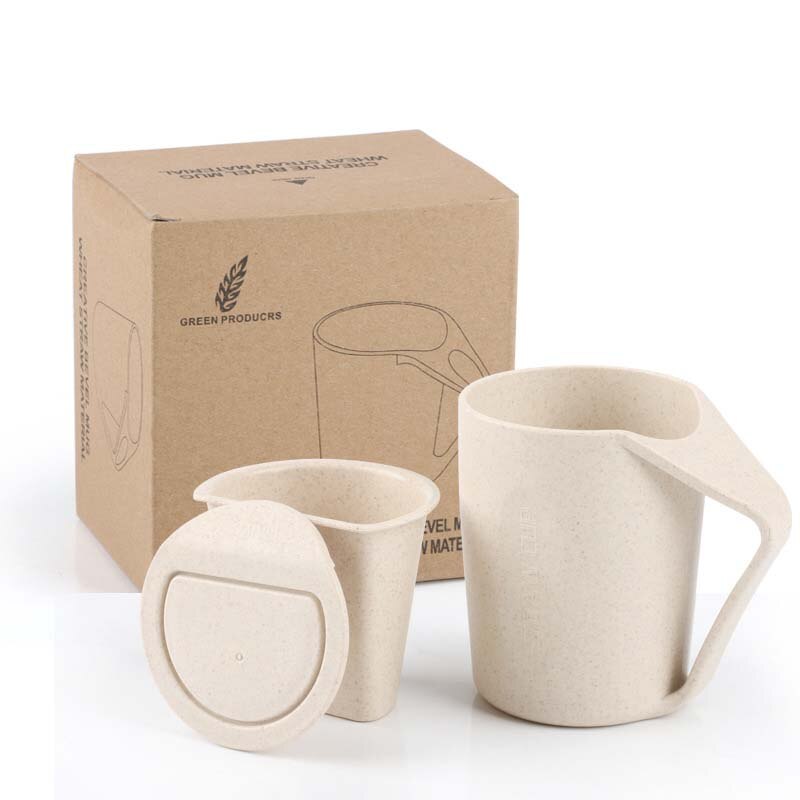 Wheat Straw Tea Cup Set with Lid and Infuser