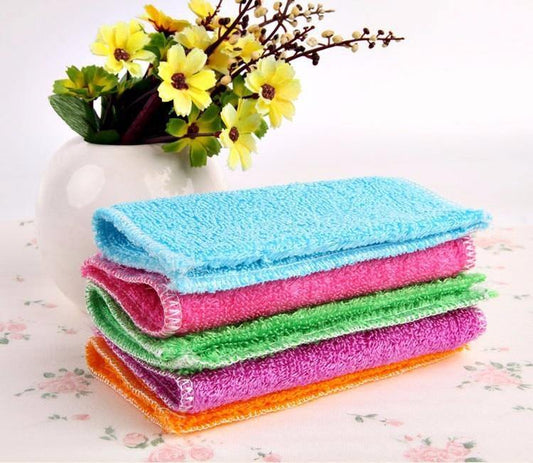 Bamboo Fiber Cleaning Towel Set of 10 - Earth Thanks - Bamboo Fiber Cleaning Towel Set of 10 - natural, vegan, eco-friendly, organic, sustainable, bath, bath linen, bath towel, clean, cloth, color, colorful, cotton, design, fabric, linen, material, pattern, pencil box, pink, soft, texture, towel, towels