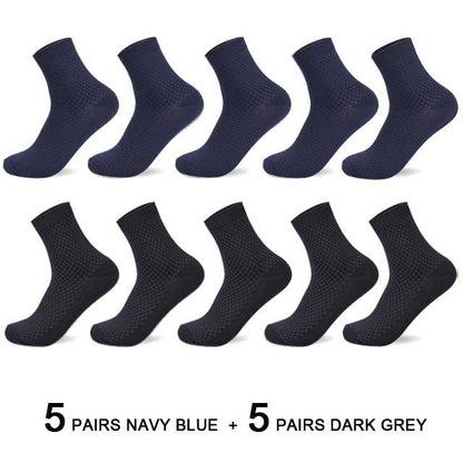 Eco-Friendly Bamboo Fiber Socks - Unisex, Comfortable & Durable - Set of 10