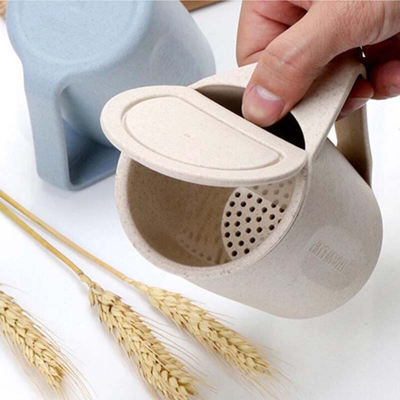 Wheat Straw Tea Cup Set with Lid and Infuser