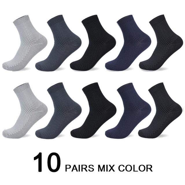 Eco-Friendly Bamboo Fiber Socks - Unisex, Comfortable & Durable - Set of 10