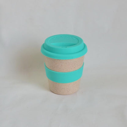 Bamboo Fiber Coffee Cup with Silicone Lid and Handle - 300ml Biodegradable Drink Cup, Eco-Friendly Coffee Cup with Band