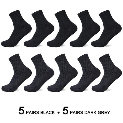 Eco-Friendly Bamboo Fiber Socks - Unisex, Comfortable & Durable - Set of 10