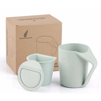 Wheat Straw Tea Cup Set with Lid and Infuser