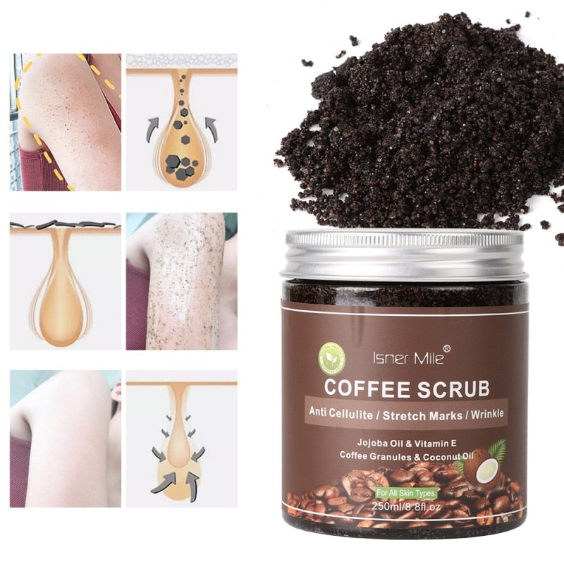 Coffee Body Scrub - Exfoliate, Moisturise & Anti-Cellulite - 250ml