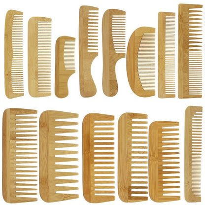 Bamboo Wood Wide Tooth Hair Comb - Earth Thanks - Bamboo Wood Wide Tooth Hair Comb - natural, vegan, eco-friendly, organic, sustainable, bamboo, biodegradable, natural, non-toxic, plastic-free, vegan, wood, wooden