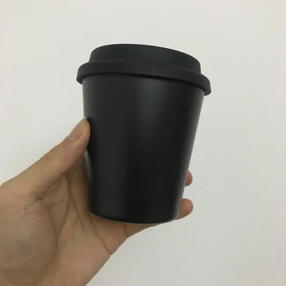 Bamboo Fiber Coffee Cup with Silicone Lid and Handle - 300ml Biodegradable Drink Cup, Eco-Friendly Coffee Cup with Band