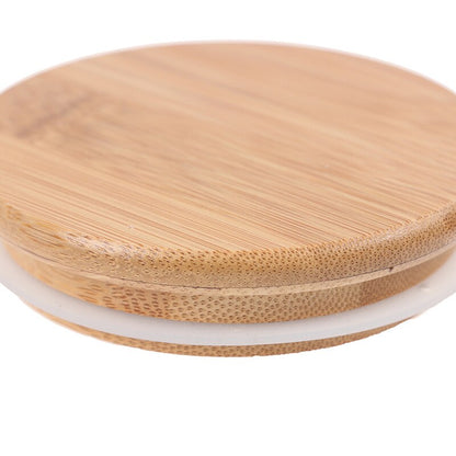 Reusable Bamboo Mason Jar Caps with Non-Leakage Silicone Seals