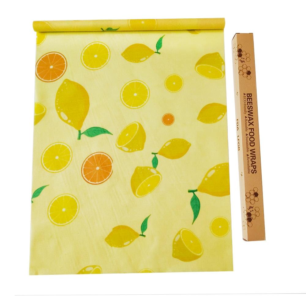 Reusable Beeswax Food Storage Wrapping Paper - Sustainable, Organic Snacks, Cheese, Food Wrapping Paper - Beeswax Food Wraps - Fresh-Keeping Paper For Bread - The Ultimate Eco-Friendly Food Storage Solution 100cm*33cm