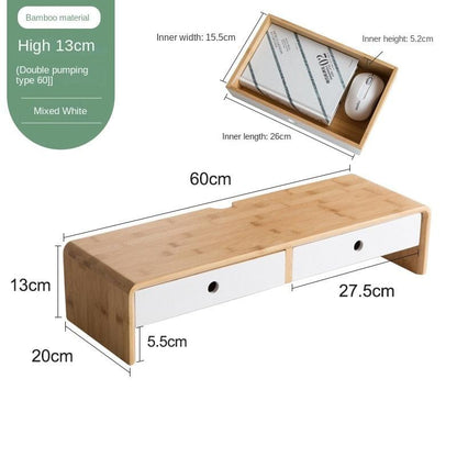 Computer Riser Display Desktop Drawer Storage Box Desk Shelf Notebook Monitor Stand - Earth Thanks - Computer Riser Display Desktop Drawer Storage Box Desk Shelf Notebook Monitor Stand - natural, vegan, eco-friendly, organic, sustainable, apple accessories, biodegradable, computer accessories, electronic, fashionable, laptop accessories, Mac accessories, MacBook accessories, natural, non-toxic, office, pc accessories, plastic-free, tech, technology, trendy, vegan