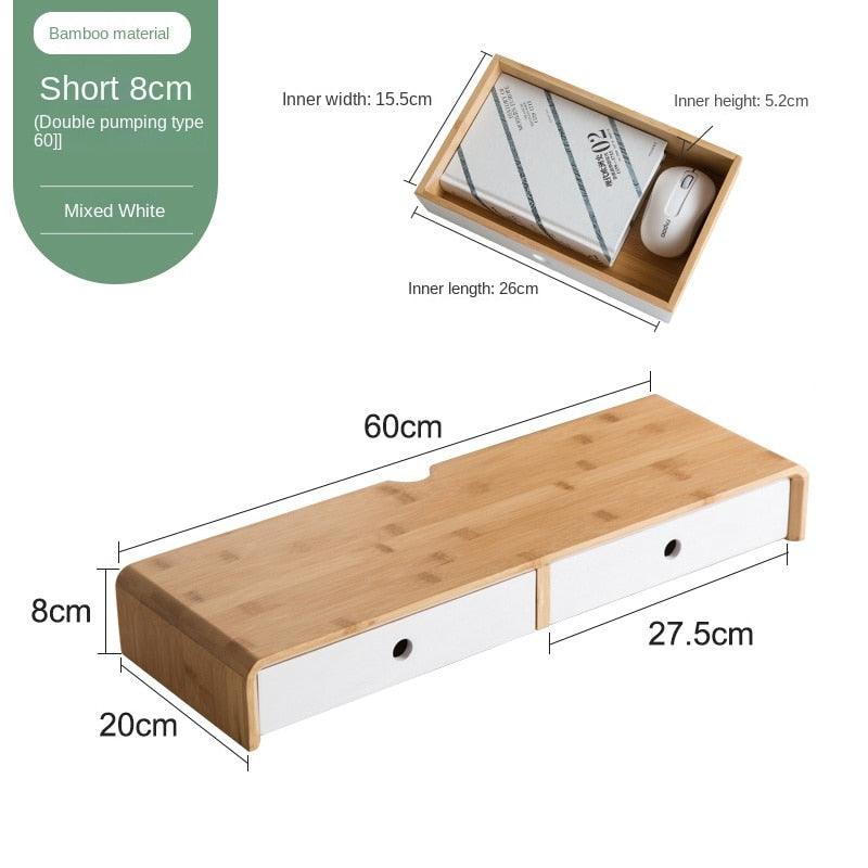 Computer Riser Display Desktop Drawer Storage Box Desk Shelf Notebook Monitor Stand - Earth Thanks - Computer Riser Display Desktop Drawer Storage Box Desk Shelf Notebook Monitor Stand - natural, vegan, eco-friendly, organic, sustainable, apple accessories, biodegradable, computer accessories, electronic, fashionable, laptop accessories, Mac accessories, MacBook accessories, natural, non-toxic, office, pc accessories, plastic-free, tech, technology, trendy, vegan