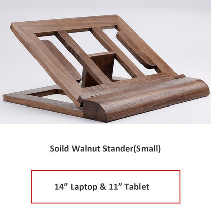 Wooden Laptop & Tablet Stander Walnut Beech stand with 4 levels adjustable height - Earth Thanks - Wooden Laptop & Tablet Stander Walnut Beech stand with 4 levels adjustable height - natural, vegan, eco-friendly, organic, sustainable, apple accessories, biodegradable, computer accessories, electronic, fashionable, laptop accessories, Mac accessories, MacBook accessories, natural, non-toxic, office, pc accessories, plastic-free, tech, technology, trendy, vegan, wood, wooden