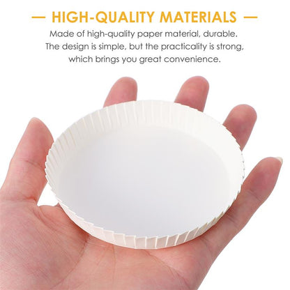 Biodegradable Bamboo Paper Cup Lids - 100 Pcs, 60mm 65mm 70mm 75mm 80mm 85mm 90mm