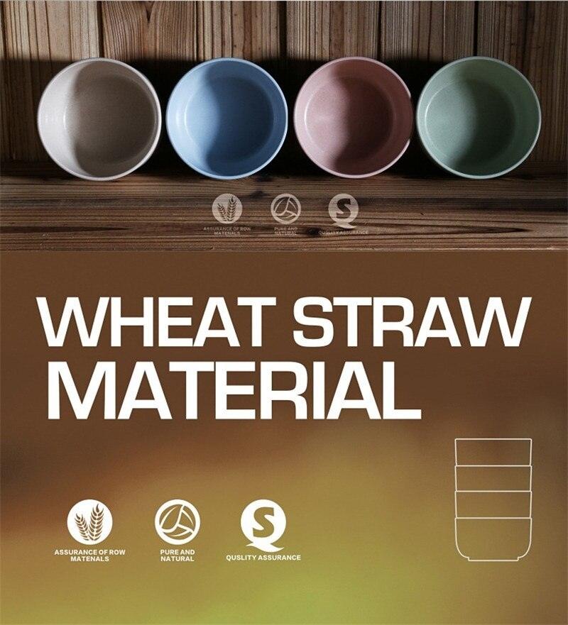 4 PCS/Set Kitchen Tableware Wheat Straw Bowl Food Grade Wheat Rice Bowl Tableware Food Container Eco-friendly Dinnerware - Earth Thanks - 4 PCS/Set Kitchen Tableware Wheat Straw Bowl Food Grade Wheat Rice Bowl Tableware Food Container Eco-friendly Dinnerware - natural, vegan, eco-friendly, organic, sustainable, 