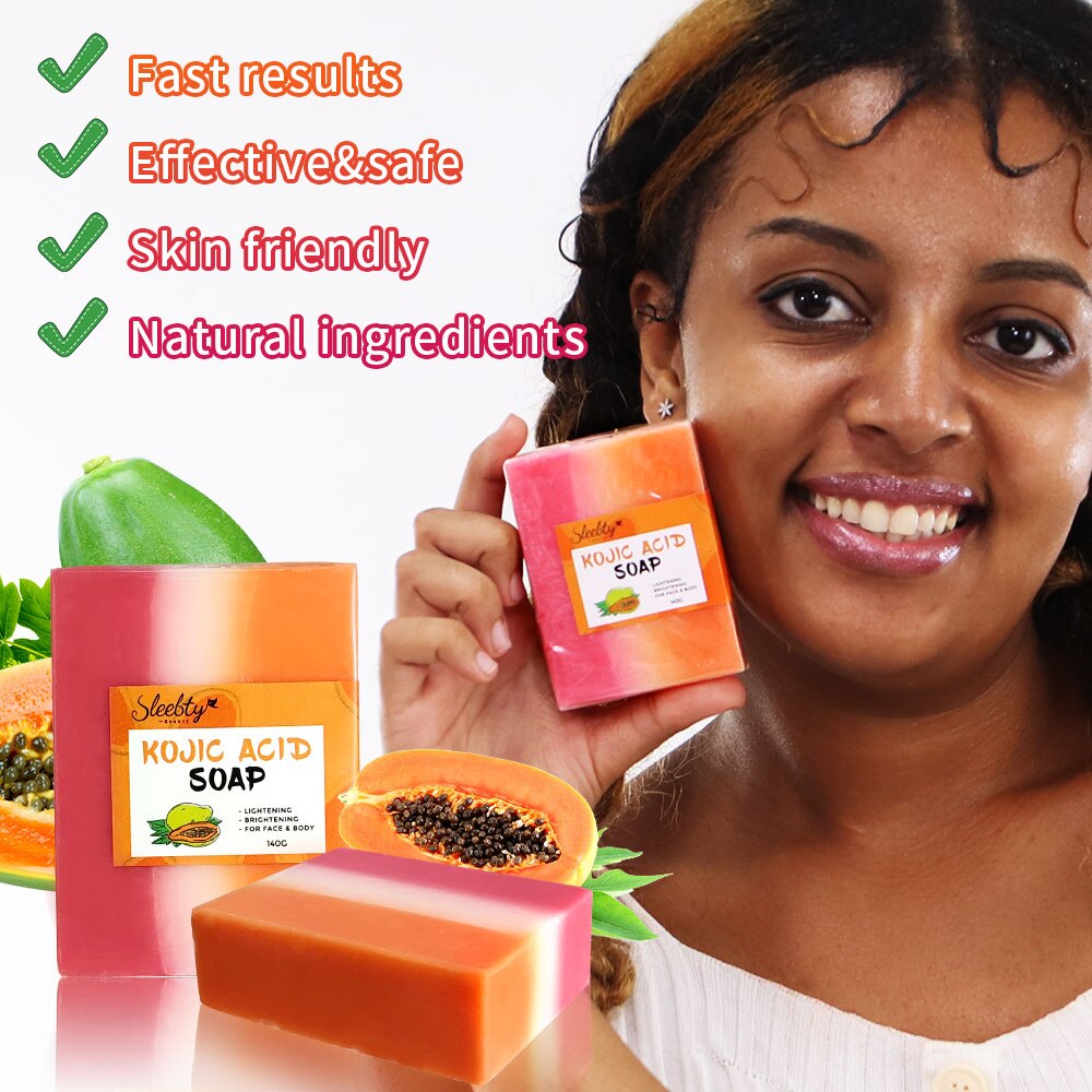 Papaya Glutathione Kojic Acid Soap for Natural Skin Lightening