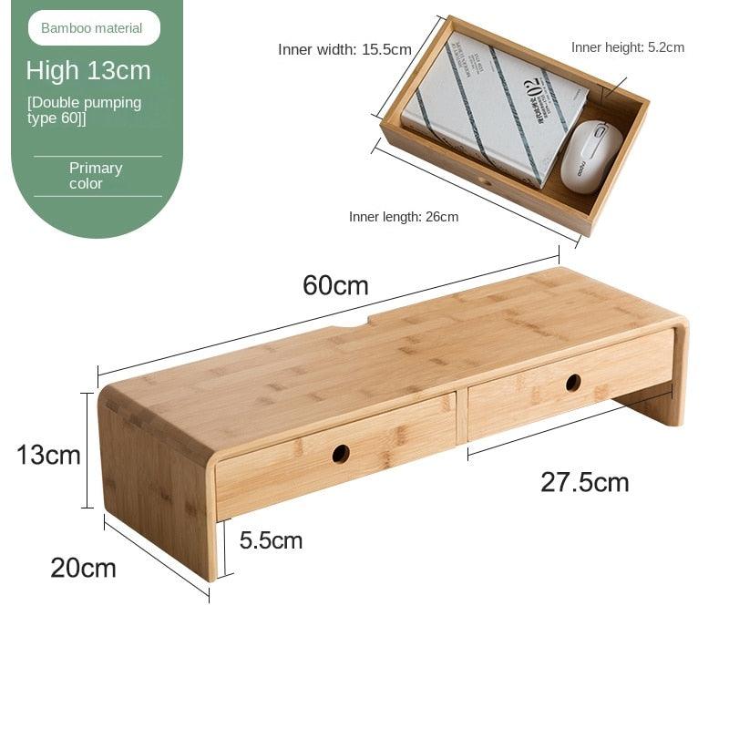 Computer Riser Display Desktop Drawer Storage Box Desk Shelf Notebook Monitor Stand - Earth Thanks - Computer Riser Display Desktop Drawer Storage Box Desk Shelf Notebook Monitor Stand - natural, vegan, eco-friendly, organic, sustainable, apple accessories, biodegradable, computer accessories, electronic, fashionable, laptop accessories, Mac accessories, MacBook accessories, natural, non-toxic, office, pc accessories, plastic-free, tech, technology, trendy, vegan