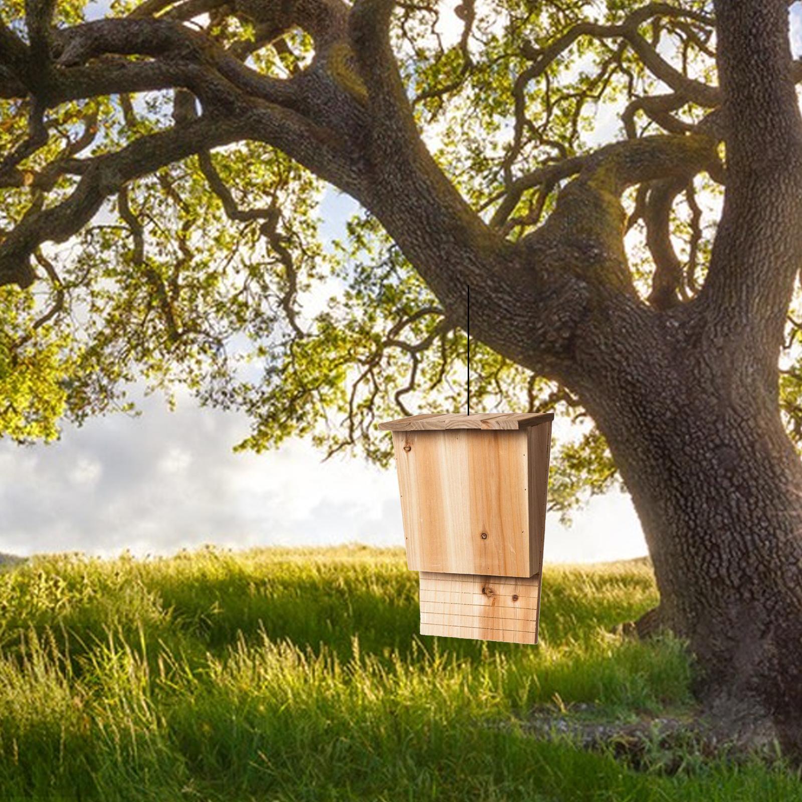 Large Weatherproof Wood Bat House Shelter - Easy to Install Outdoors - Earth Thanks - Large Weatherproof Wood Bat House Shelter - Easy to Install Outdoors - natural, vegan, eco-friendly, organic, sustainable, bat house, beneficial, biodegradable, box, conservation, cozy, durable, easy to install, garden, home, large, natural, nature, non-toxic, outdoor, plant, plant-based, plastic-free, roost, safe, seeds, shelter, vegan, weatherproof, wood, wooden