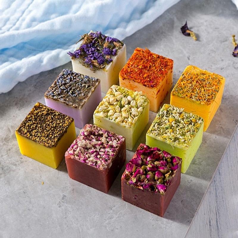 Dry Flower Essential Oil Soap - Nourishing Skin Care Cleansing for Face and Hands