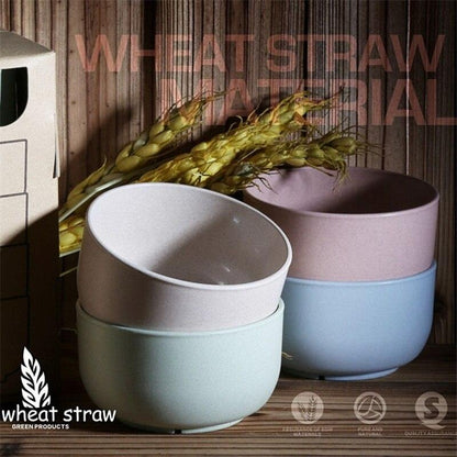 4 PCS/Set Kitchen Tableware Wheat Straw Bowl Food Grade Wheat Rice Bowl Tableware Food Container Eco-friendly Dinnerware - Earth Thanks - 4 PCS/Set Kitchen Tableware Wheat Straw Bowl Food Grade Wheat Rice Bowl Tableware Food Container Eco-friendly Dinnerware - natural, vegan, eco-friendly, organic, sustainable, 