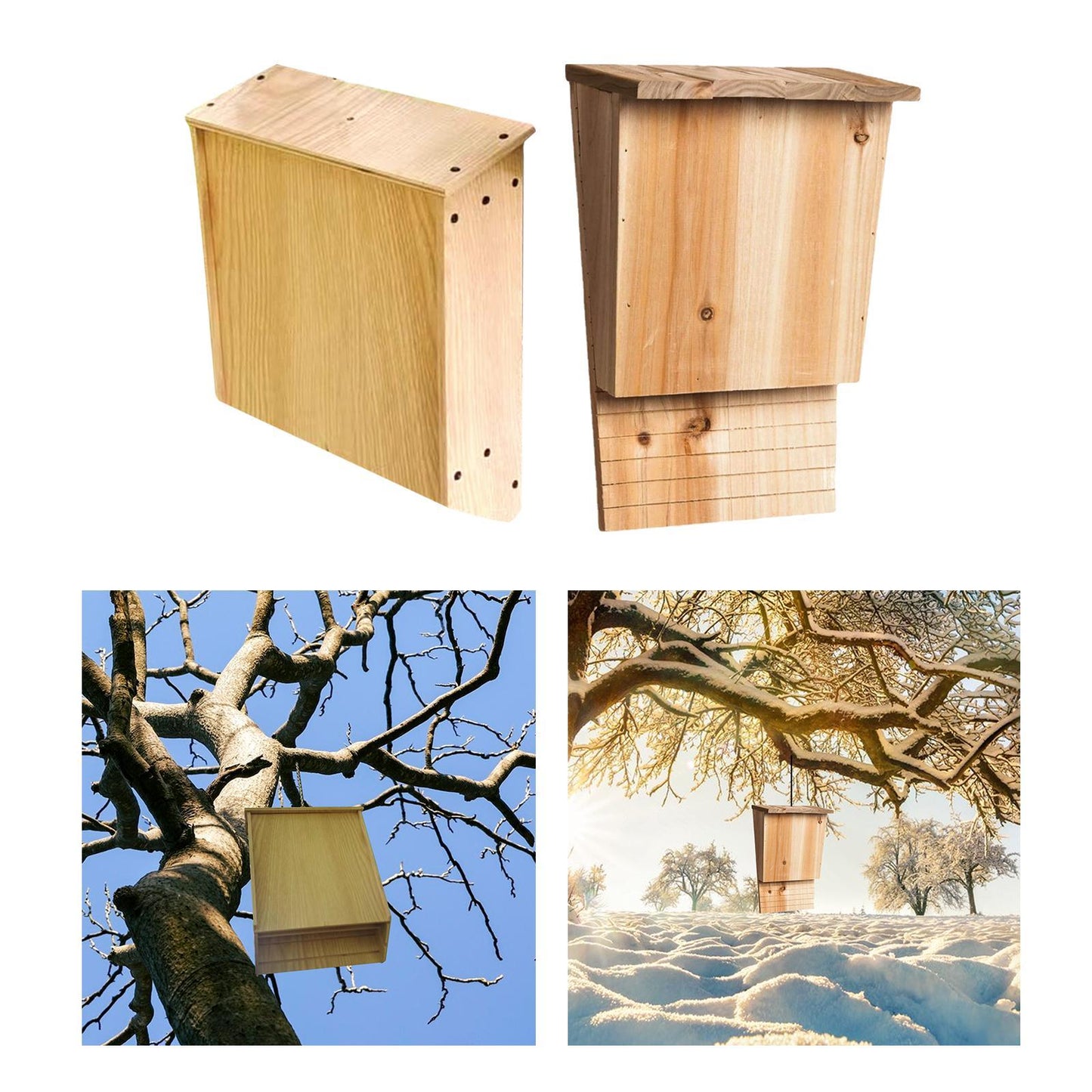 Large Weatherproof Wood Bat House Shelter - Easy to Install Outdoors - Earth Thanks - Large Weatherproof Wood Bat House Shelter - Easy to Install Outdoors - natural, vegan, eco-friendly, organic, sustainable, bat house, beneficial, biodegradable, box, conservation, cozy, durable, easy to install, garden, home, large, natural, nature, non-toxic, outdoor, plant, plant-based, plastic-free, roost, safe, seeds, shelter, vegan, weatherproof, wood, wooden