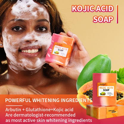 Papaya Glutathione Kojic Acid Soap for Natural Skin Lightening