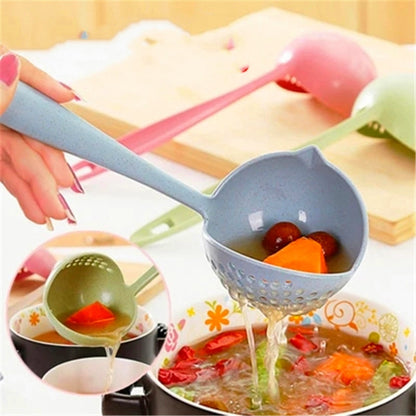 2-in-1 Wheat Straw Soup Spoon & Colander