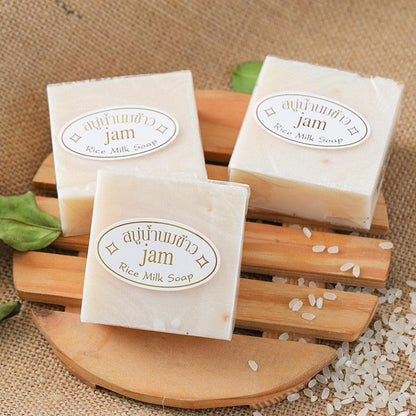 Thai Rice Milk Soap - Handmade Soap for Whitening and Nourishment - Earth Thanks - Thai Rice Milk Soap - Handmade Soap for Whitening and Nourishment - natural, vegan, eco-friendly, organic, sustainable, biodegradable, body care, hand-made, handcrafted, handicraft, handicrafts, handmade, natural, non-toxic, organic, plastic-free, soap, soap bar, solid soap, vegan