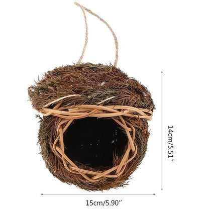 Handmade Hanging Bird House - Natural Grass Fiber Finch Nest Hut for Outdoor Use - Earth Thanks - Handmade Hanging Bird House - Natural Grass Fiber Finch Nest Hut for Outdoor Use - natural, vegan, eco-friendly, organic, sustainable, attractive, biodegradable, bird house, cage, durable, finch, garden, grass fiber, hand-made, handcrafted, handicraft, handicrafts, handmade, hanging, hideaway, hut, natural, nature, nest, non-toxic, outdoor, plant, plant-based, plastic-free, seeds, shelter, vegan