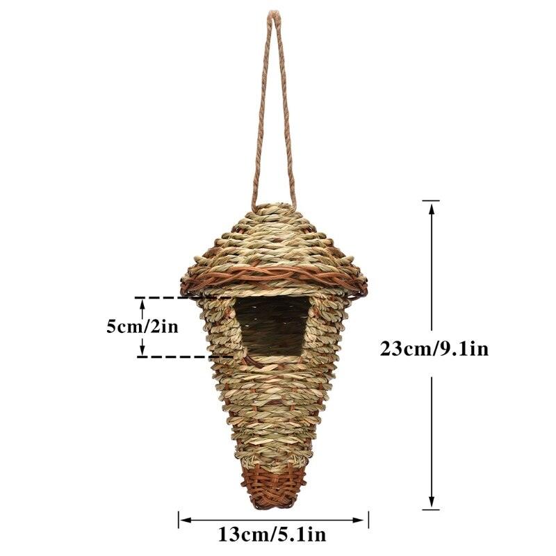 Handmade Hanging Bird House - Natural Grass Fiber Finch Nest Hut for Outdoor Use - Earth Thanks - Handmade Hanging Bird House - Natural Grass Fiber Finch Nest Hut for Outdoor Use - natural, vegan, eco-friendly, organic, sustainable, attractive, biodegradable, bird house, cage, durable, finch, garden, grass fiber, hand-made, handcrafted, handicraft, handicrafts, handmade, hanging, hideaway, hut, natural, nature, nest, non-toxic, outdoor, plant, plant-based, plastic-free, seeds, shelter, vegan