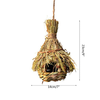 Handmade Hanging Bird House - Natural Grass Fiber Finch Nest Hut for Outdoor Use - Earth Thanks - Handmade Hanging Bird House - Natural Grass Fiber Finch Nest Hut for Outdoor Use - natural, vegan, eco-friendly, organic, sustainable, attractive, biodegradable, bird house, cage, durable, finch, garden, grass fiber, hand-made, handcrafted, handicraft, handicrafts, handmade, hanging, hideaway, hut, natural, nature, nest, non-toxic, outdoor, plant, plant-based, plastic-free, seeds, shelter, vegan