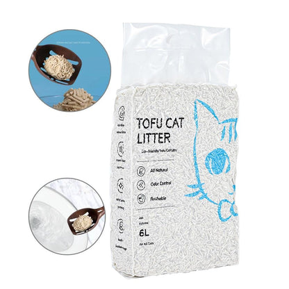 Biodegradable Dust-Free Clumping Flushable Cat Litter - Natural Tofu and Green Tea Formula